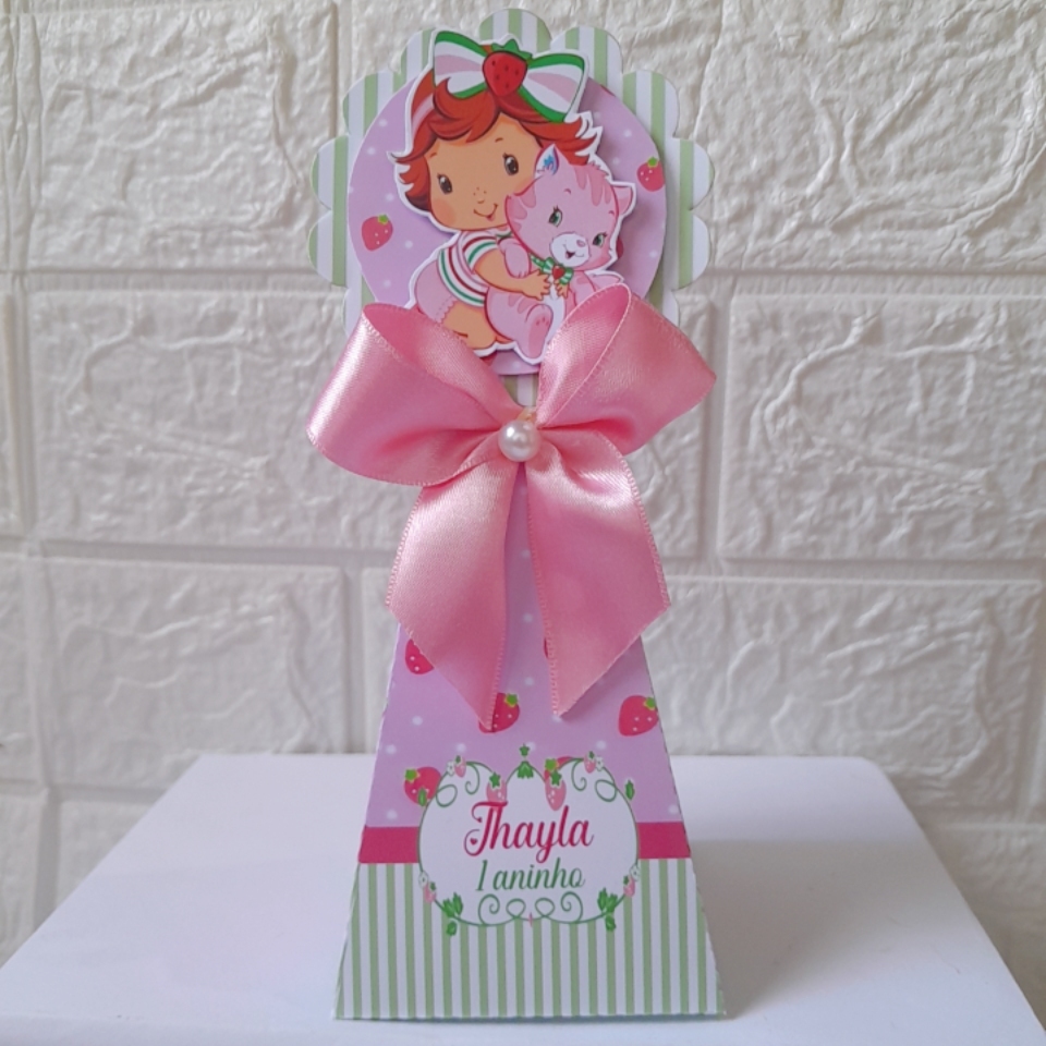 PEGUE E MONTE Kit Caixas Pirâmide Personalizadas Moranguinho baby  Lembrancinha Festa Infantil Caixinha Mimo