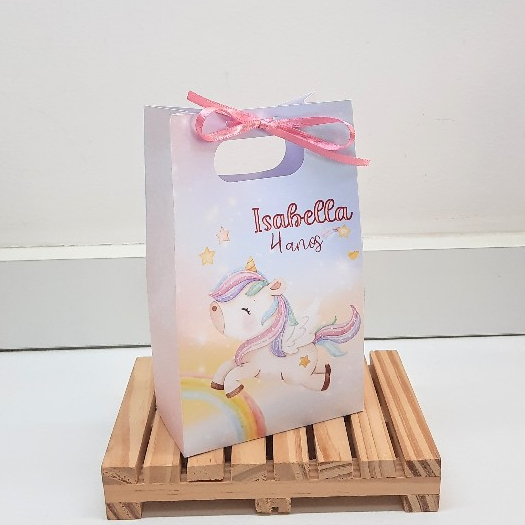 Sacolinha Personalizada Unicórnio|Sacolinha Surpresa|Lembrancinha pronta para Festas