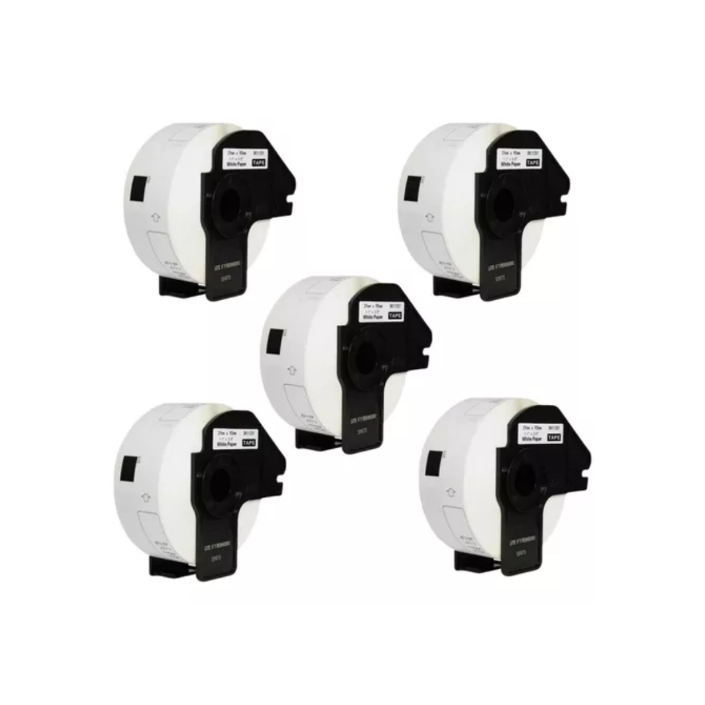 Kit 5x Etiqueta Termica Dk-1201 Dk1201 Compatível QL-800 Com Suporte