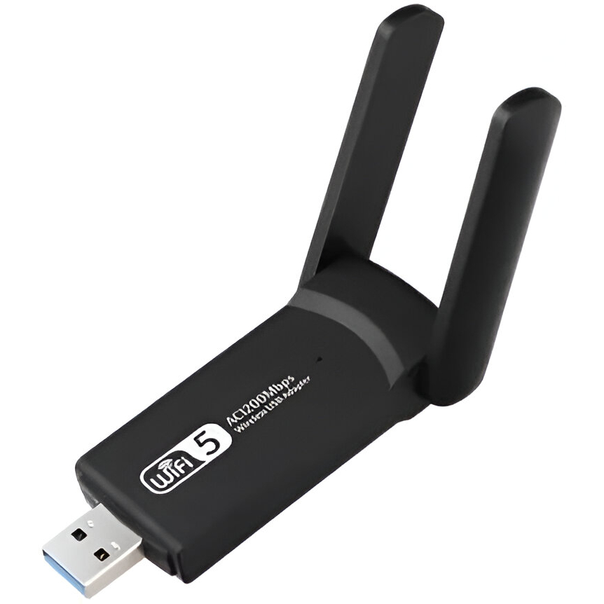 Adaptador Wi-fi Dual Band 2-4G e 5G USB 3.0 5Ghz 1300Mbps 2 Antenas PC Nootbook Tablet Casa