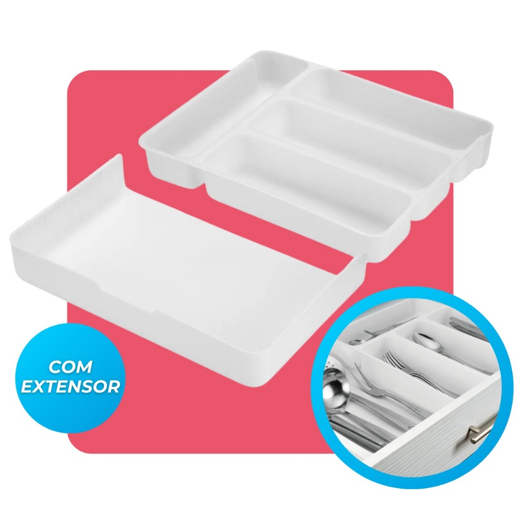 Organizador De Gaveta Garfo Faca Colher Extensivel Divisor Talheres Utensilios Branco Arthi em Oferta na Shopee