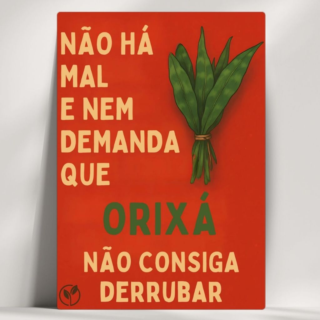 Quadro Decorativo Orixá - Não há mal que orixá não derrube! - Exú, Umbanda, Candomblé com mensagens! em Oferta na Shopee