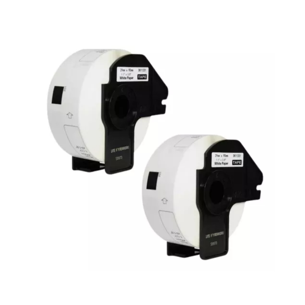 2x Rolos Etiqueta Térmica Dk 1201 Dk1201 Compatível + 2 Suportes