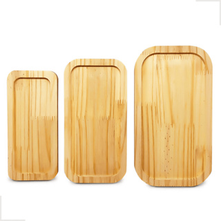 Kit 3 Bandejas Petisqueira Tabua Servir Decoração Madeira Pinus Gamela Cozinha Organizar Mesa Posta em Oferta na Shopee