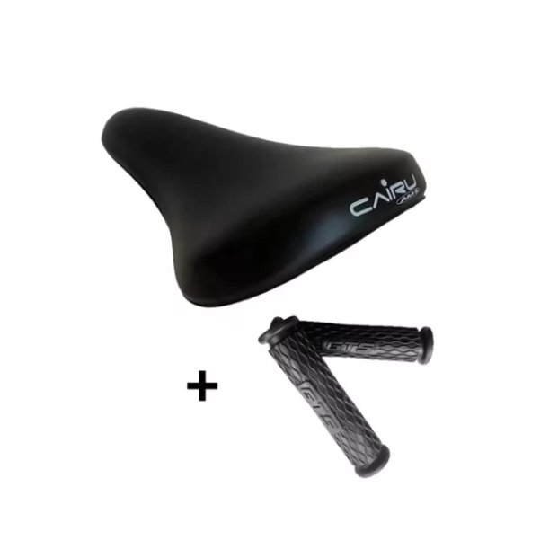 Banco Selim Sela Cairu Ams 507 Tipo Caloi Bike Universal Super Macio e Confortável + Manopla Preto
