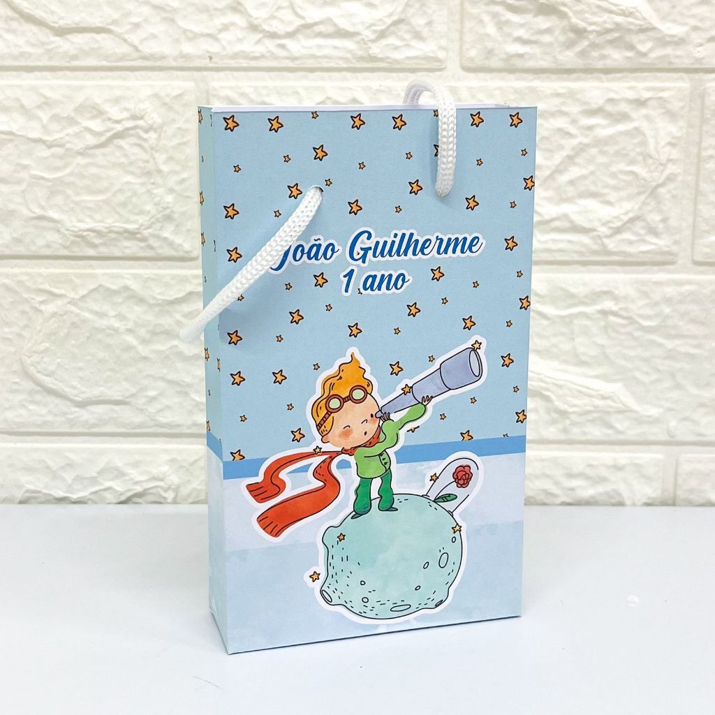 10 Sacolinhas Personalizadas Festa O Pequeno Príncipe Loiro em Oferta na Shopee