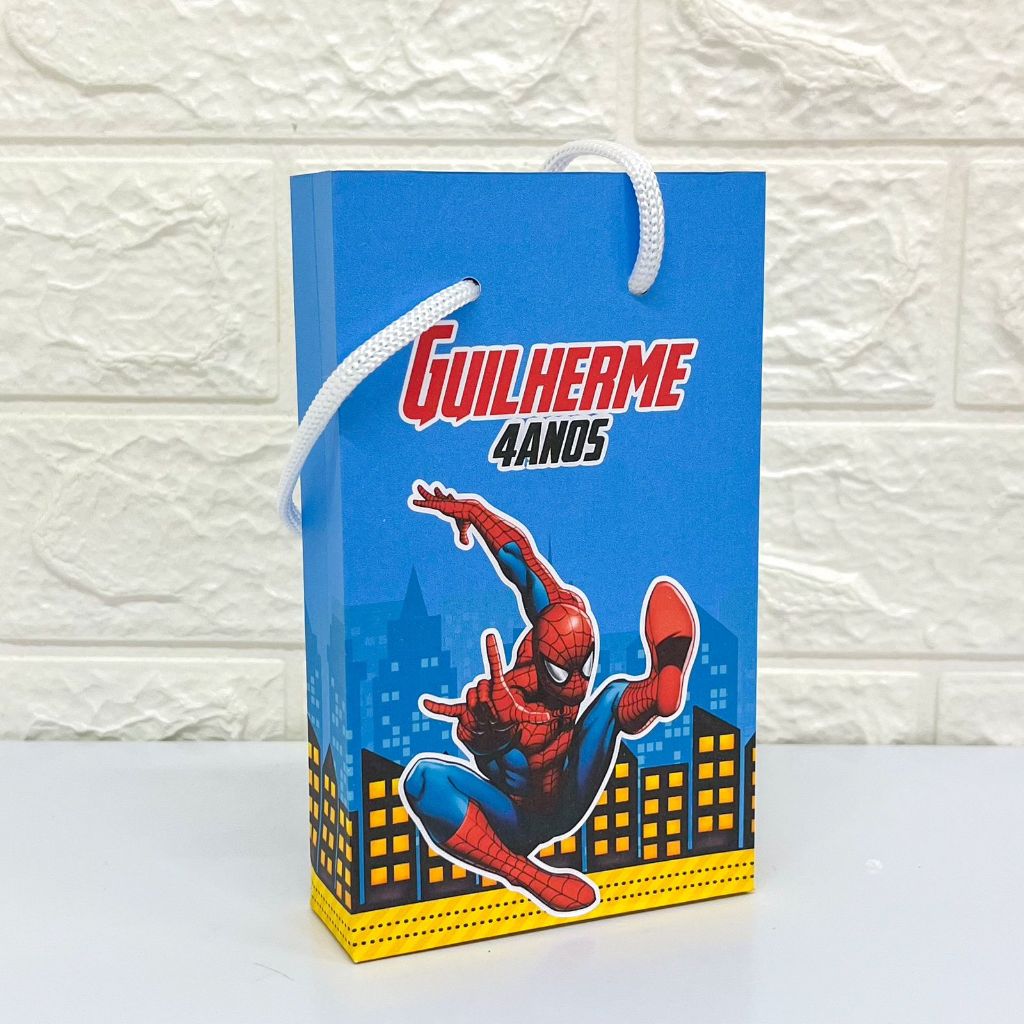 10 SACOLINHAS HOMEM ARANHA Personalizadas  Sacolinha Surpresa Personalizada