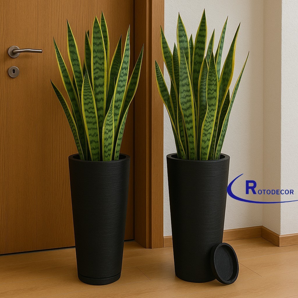 Kit 2 Vasos de Plantas Coluna Ibiza Escovada ou Marmorizada para plantas, áreas internas e...