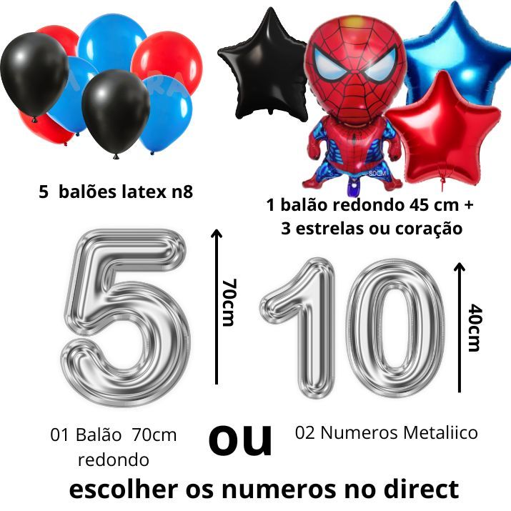 Balões Homem Aranha com balão de idade — imagem 2 de 2