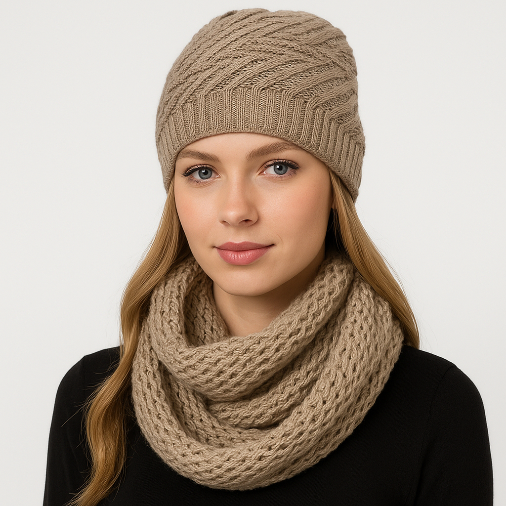 Touca e Cachecol Gorro e Gola  moda fashion inverno elegante