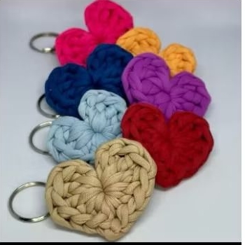 Chaveiro Crochê Fio Malha - Coração, Flor, Borboleta, Estrela, Ursinho - Artesanato, decoração, lembrancinhas, presente