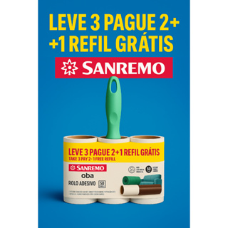 Rolo adesivo sanremo tira pelos 50 folhas leve 3 pague 2 roupas estofados alta aderência limpeza em Oferta na Shopee