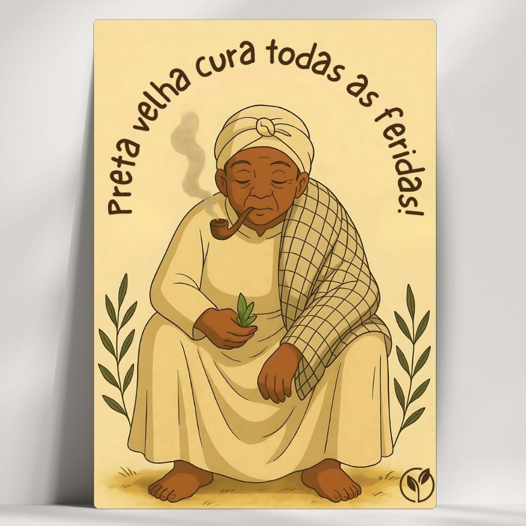 Quadro Decorativo Orixá - Preta Velha Cura Tudo! - Exu - Umbanda, Candomblé com mensagens!