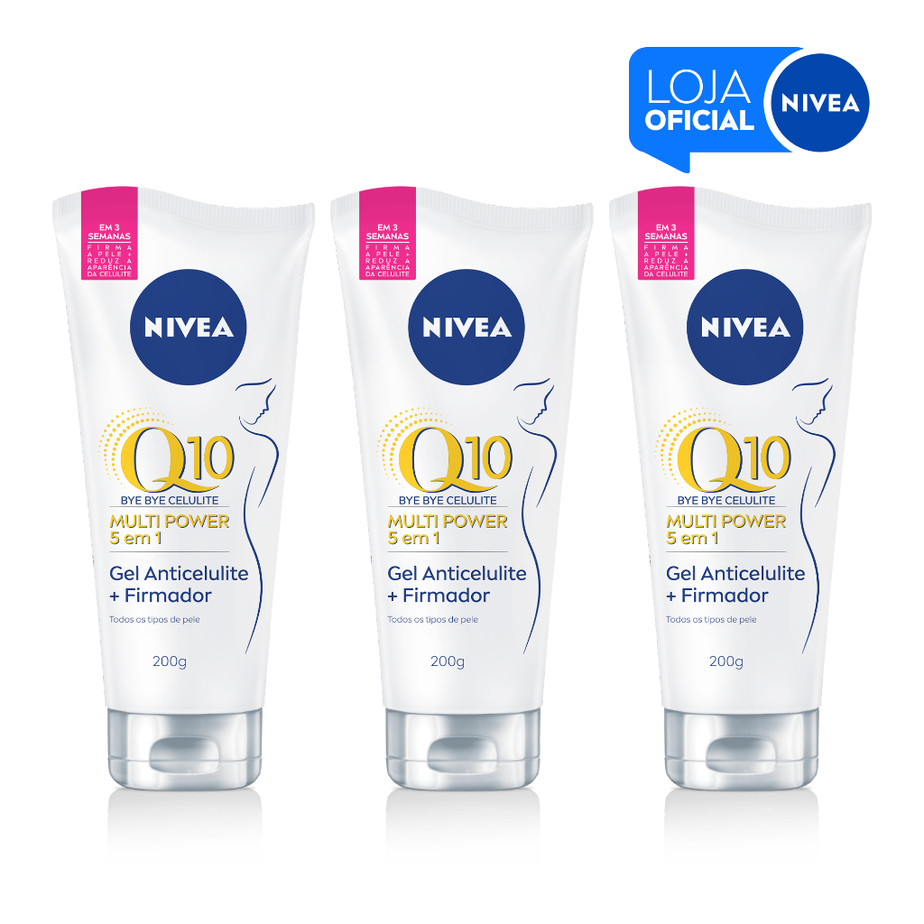 KIT NIVEA Gel Corporal Firmador Bye Bye Celulite 201g - 3 Unidades