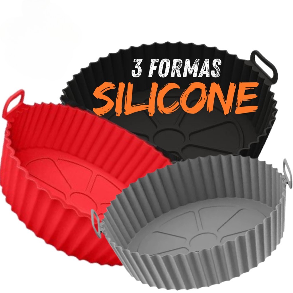 Kit 3 Formas Silicone Air fryer para sua Cozinha