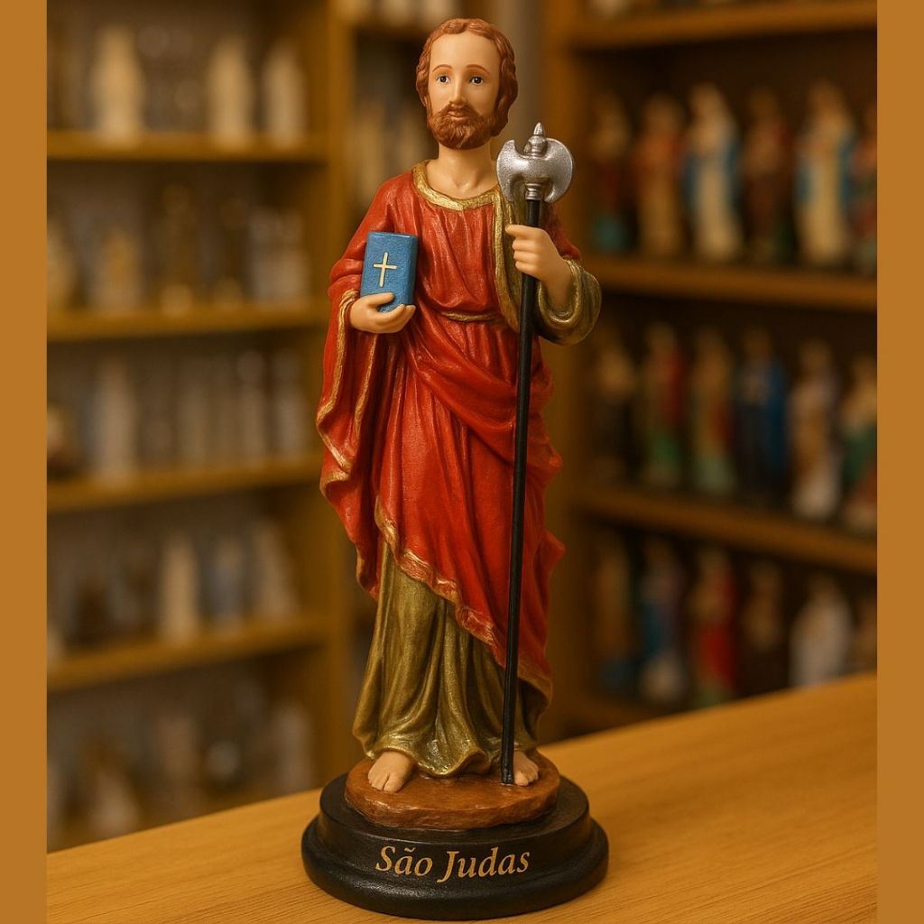 Estatua  Santo São Judas Tadeu Resina Imagem 15 Cm
