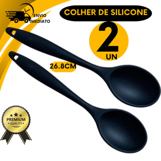 Colher de Silicone Resistente  Cozinha Antiaderente Alta Temperatura