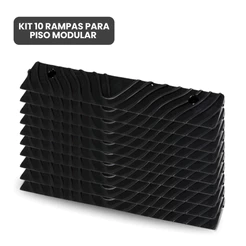 Kit 10 Rampas para Piso Modular Plástico Automotivo 33x33 Estética Garagem Banheiro Vestiário