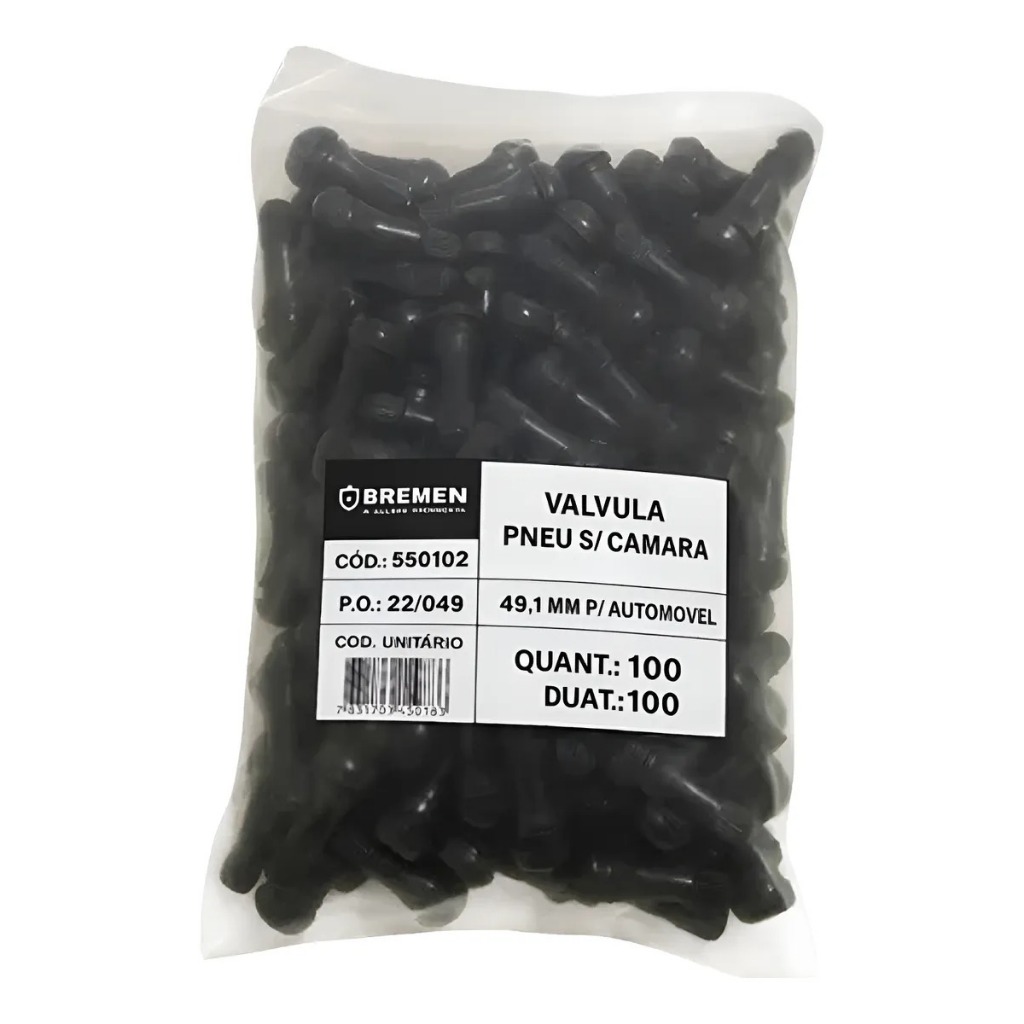 100 Bicos De Roda Válvula P/ Pneu Sem Câmara Passeio Tr 414 em Oferta na Shopee