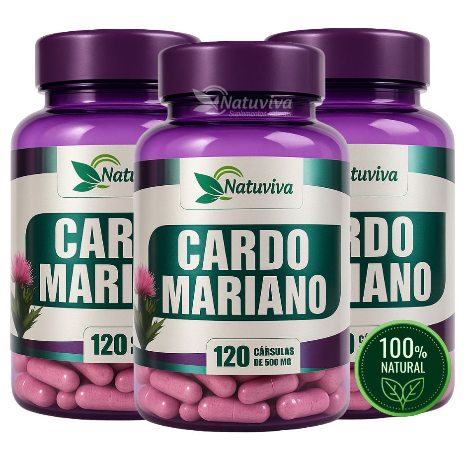Natuviva Cardo Mariano | Desintoxicação e Proteção Hepática | 120 Cápsulas 500mg em Oferta na Shopee