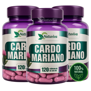 Natuviva Cardo Mariano | Desintoxicação e Proteção Hepática | 120 Cápsulas 500mg em Oferta na Shopee