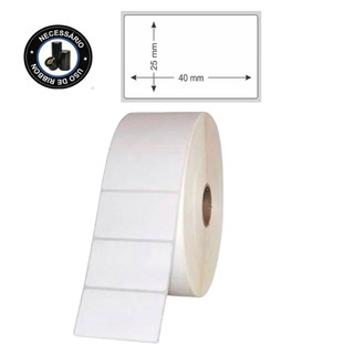 1 Rolo Etiquetas Adesivas Couchê 40x25 1 Coluna - NECESSITA RIBBON