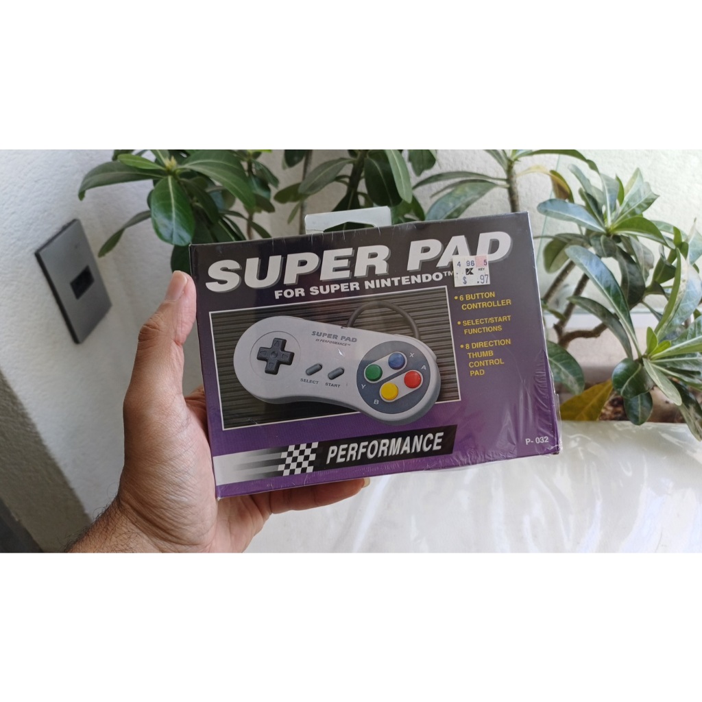 Controle Super Pad Snes De Época Super Nintendo Lacrado Branco