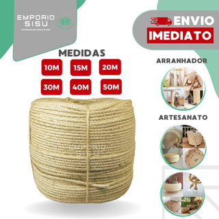 Corda Sisal 5mm Premium Artesanato - Arranhador de Gato de 10 a 100m em Oferta na Shopee