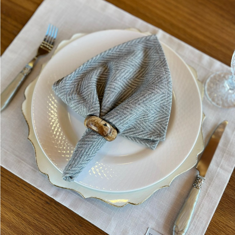 Kit 4 Guardanapos Linho Pesado 45 cm x 45 cm Mesa Posta