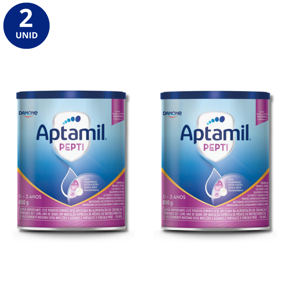 Kit 2x Fórmula Infantil Em Pó Danone Aptamil Pepti Lata 800g - Mom & Baby