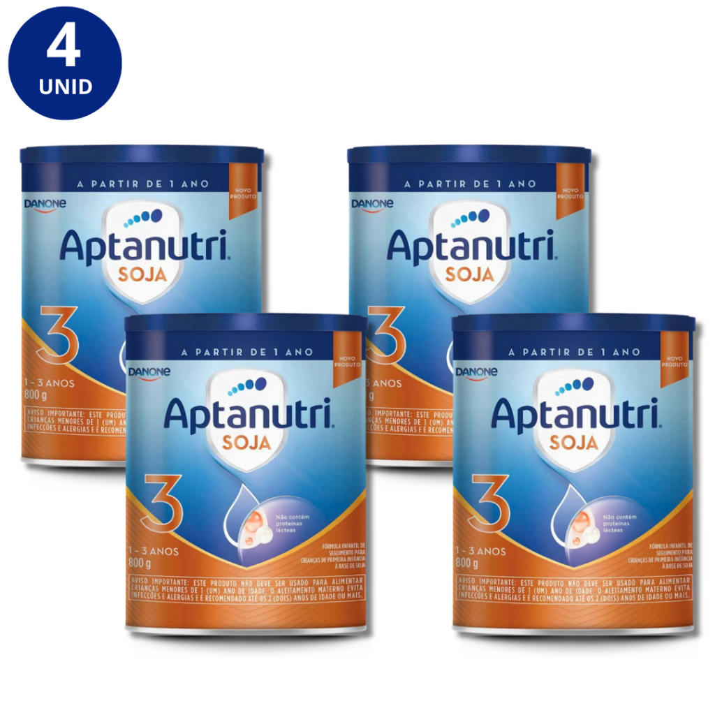 Kit 4x Aptanutri Soja 3 Danone 800g em Oferta na Shopee