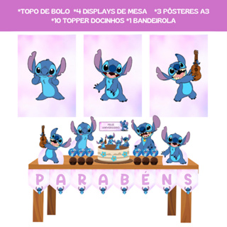 Kit Festa Em Casa - Stitch - Mesversário - Só Um Bolinho em Oferta na Shopee