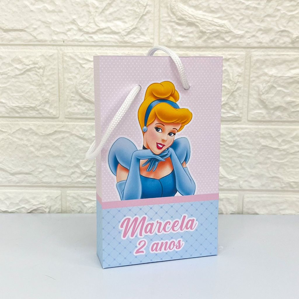 10 SACOLINHAS CINDERELA Personalizadas Sacolinha Surpresa Personalizada