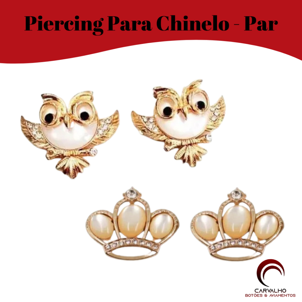 Piercing Para Chinelo Cabedal Para Chinelo Coruja Coroa 2 Unidades