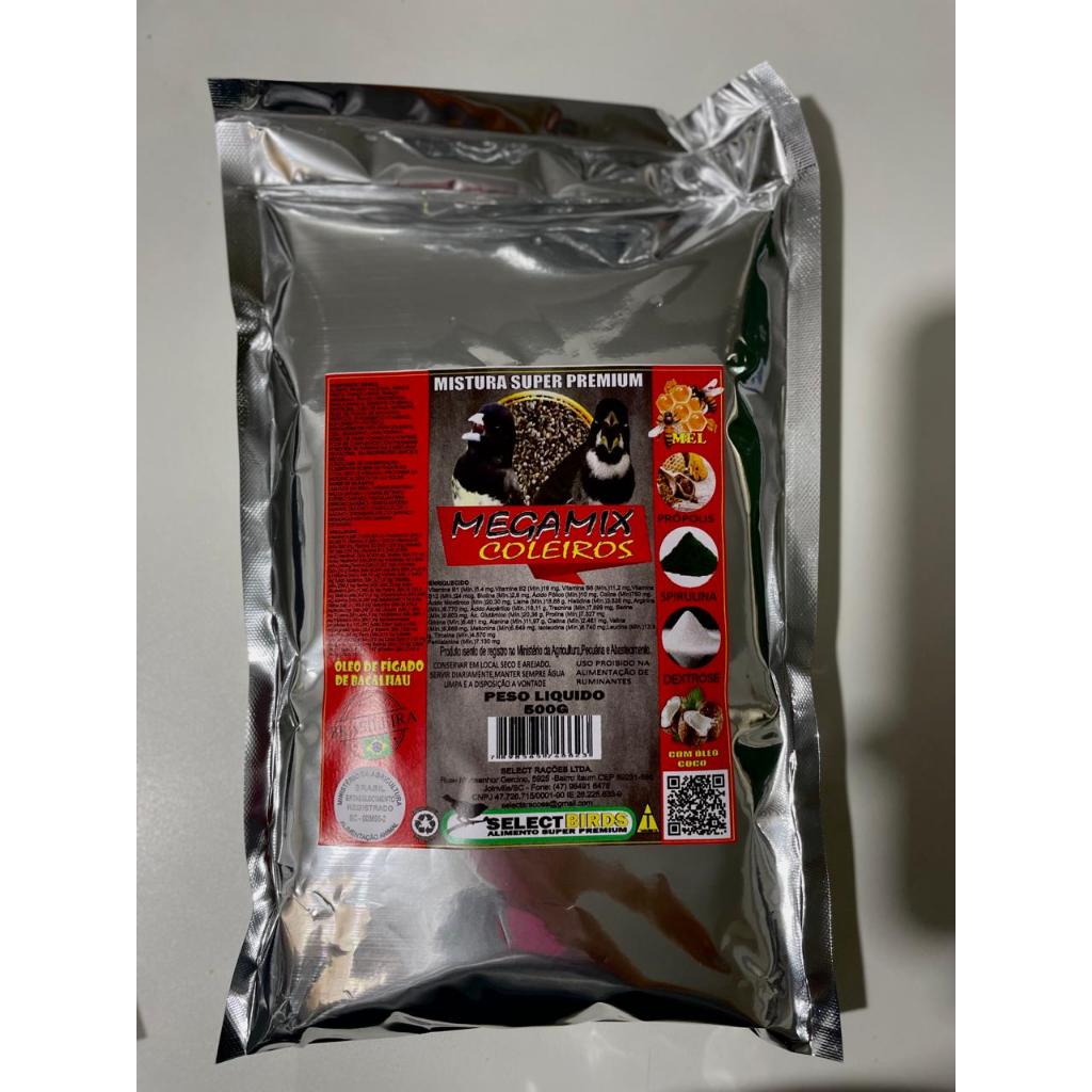 Coleiro Mega Mix com Dextrose/Perila e Óleo de Fígado de Bacalhau 500g