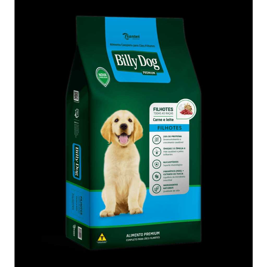 RAÇÃO DE CÃES FILHOTES BILLY DOG PREMIUM