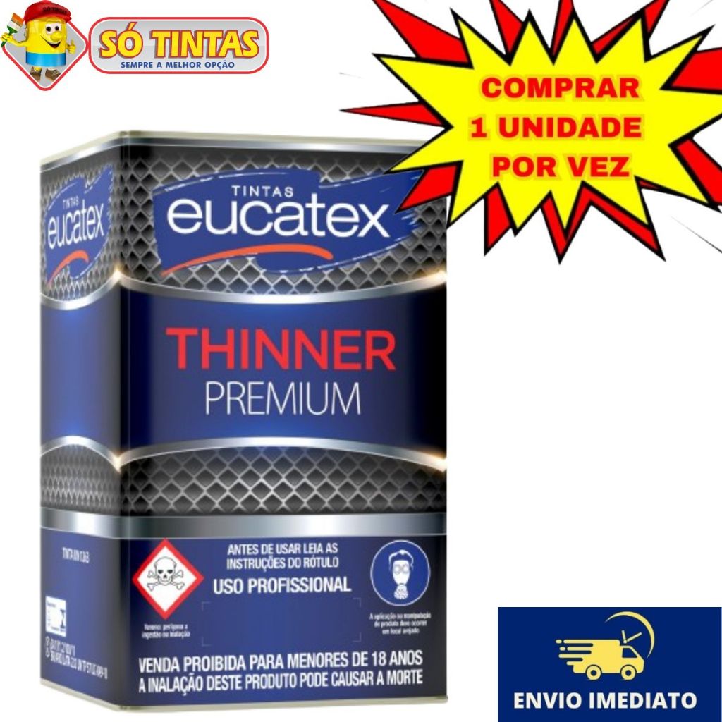 Thinner 9100 Comum Eucatex 18L Potência na Diluição e Limpeza Profissional em Oferta na Shopee