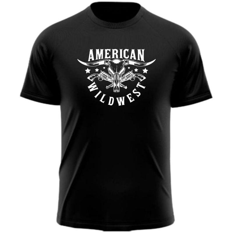 Camiseta Country Cowboy Estampada Sertaneja Unissex American Preta