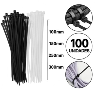 100 Abracadeiras Nylon Cinta Enforca Gato Reforçada – Fixação Segura para Cabos, Jardim e Construção em Oferta na Shopee