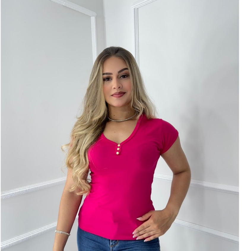 BLUSA FEMININA BASICA EM VISCOLYCRA em Oferta na Shopee