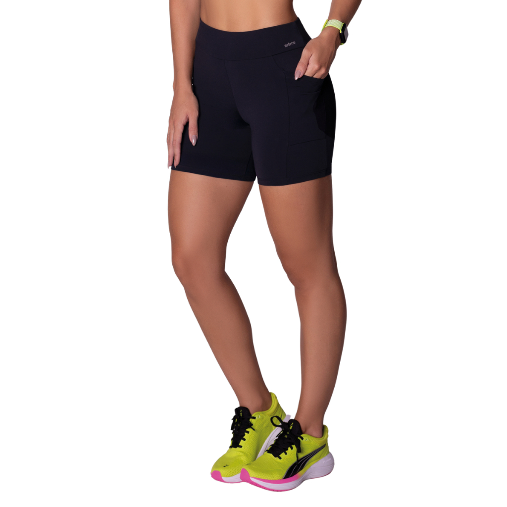 Short Com Bolso Lateral Feminino Bermuda Sport Fitness Selene em Oferta na Shopee
