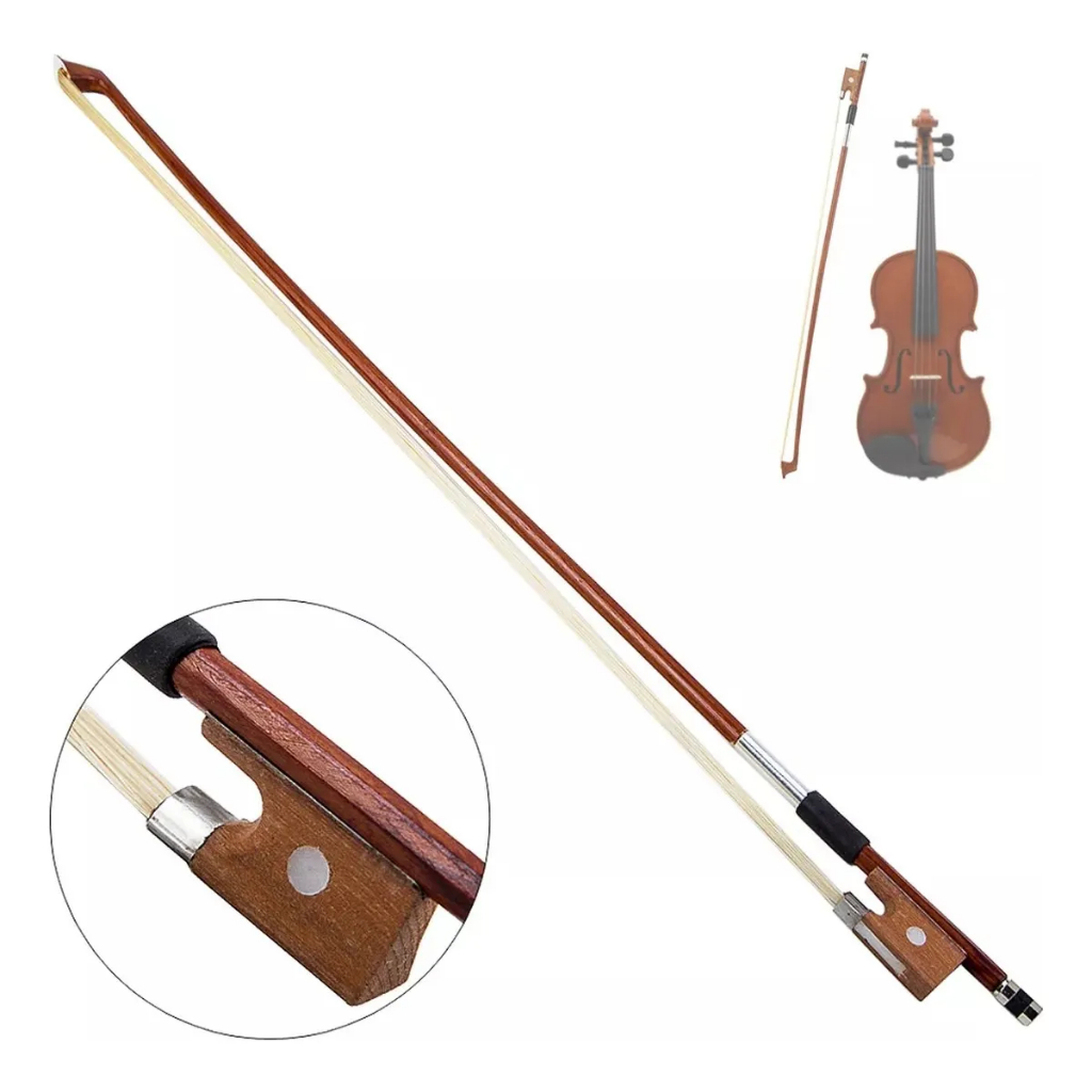 Arco Para Violino 4/4 Redondo Iniciante Balanceado Crina