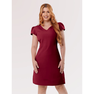Vestido Manga Curta Alfaiataria Cristã Casual Modelagem Reta Elegante No Joelho Evangélica em Oferta na Shopee
