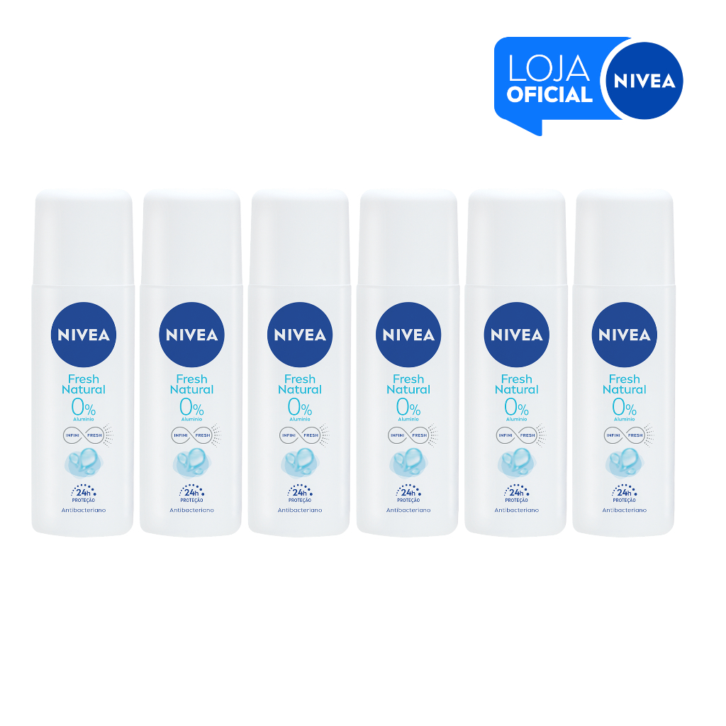 KIT NIVEA Desodorante Spray Fresh Natural 90ml 6 Unidades - Beauty