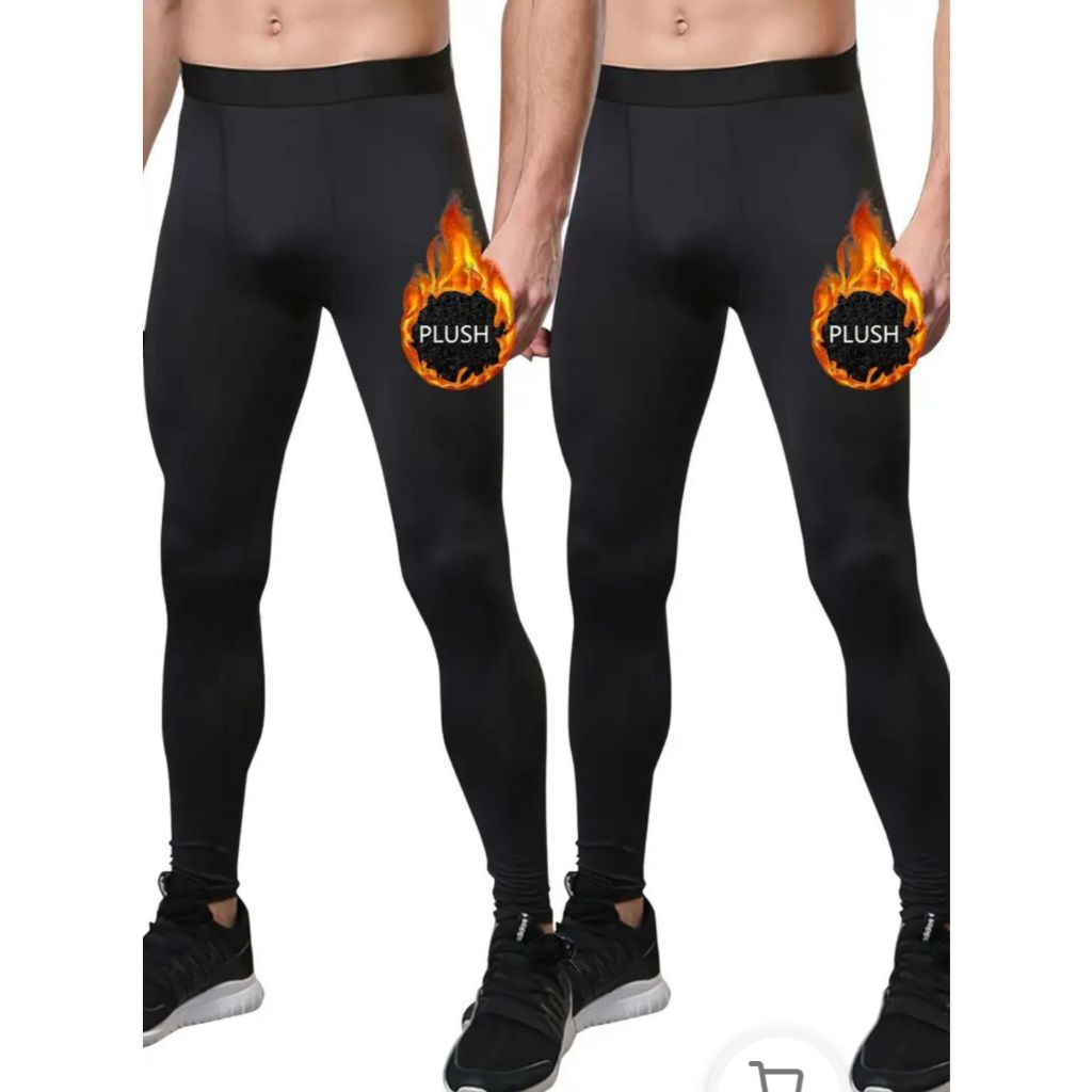 Kit 2 Meia Calça Térmica Masculina Grossa Calça Leg Peluciada Forrada por Dentro Calça Térmica