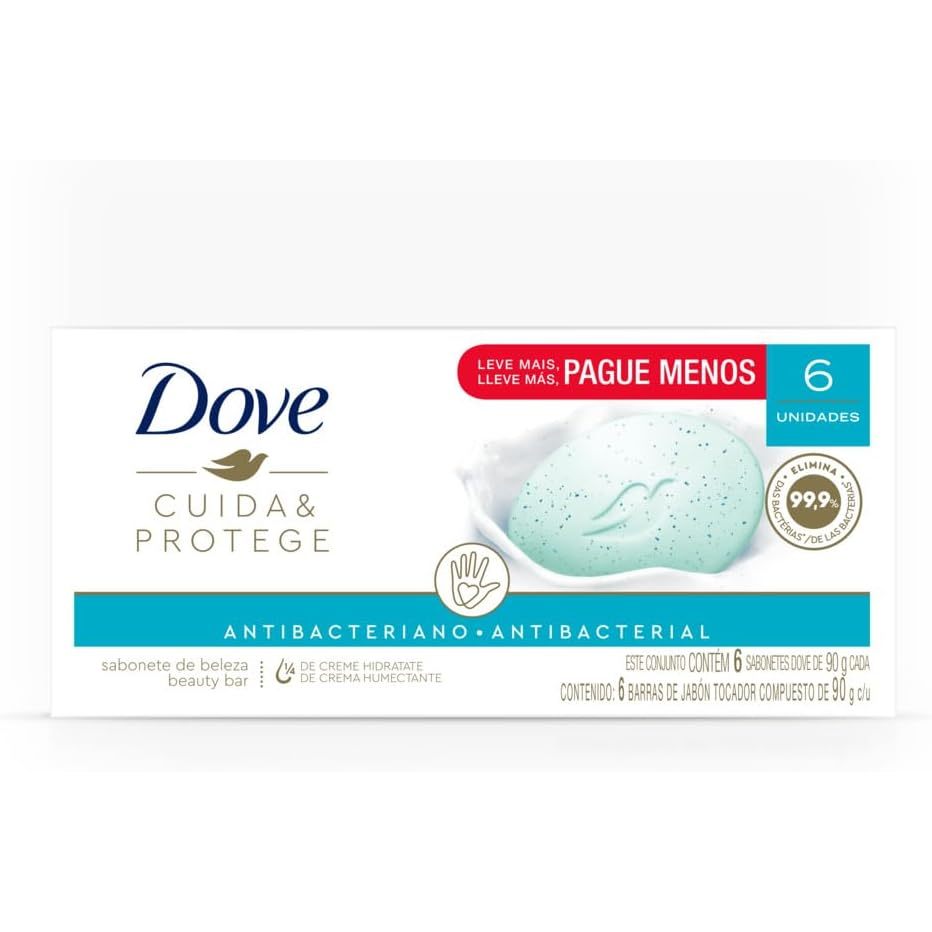 Pack Sabonete em Barra Dove Cuida & Protege 90g 6 Unidades em Oferta na Shopee