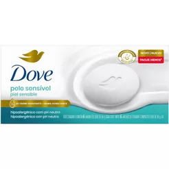 Pack Sabonete Em Barra Dove Pele Sensível Hipoalergênico Com 6 Unidades De 90g