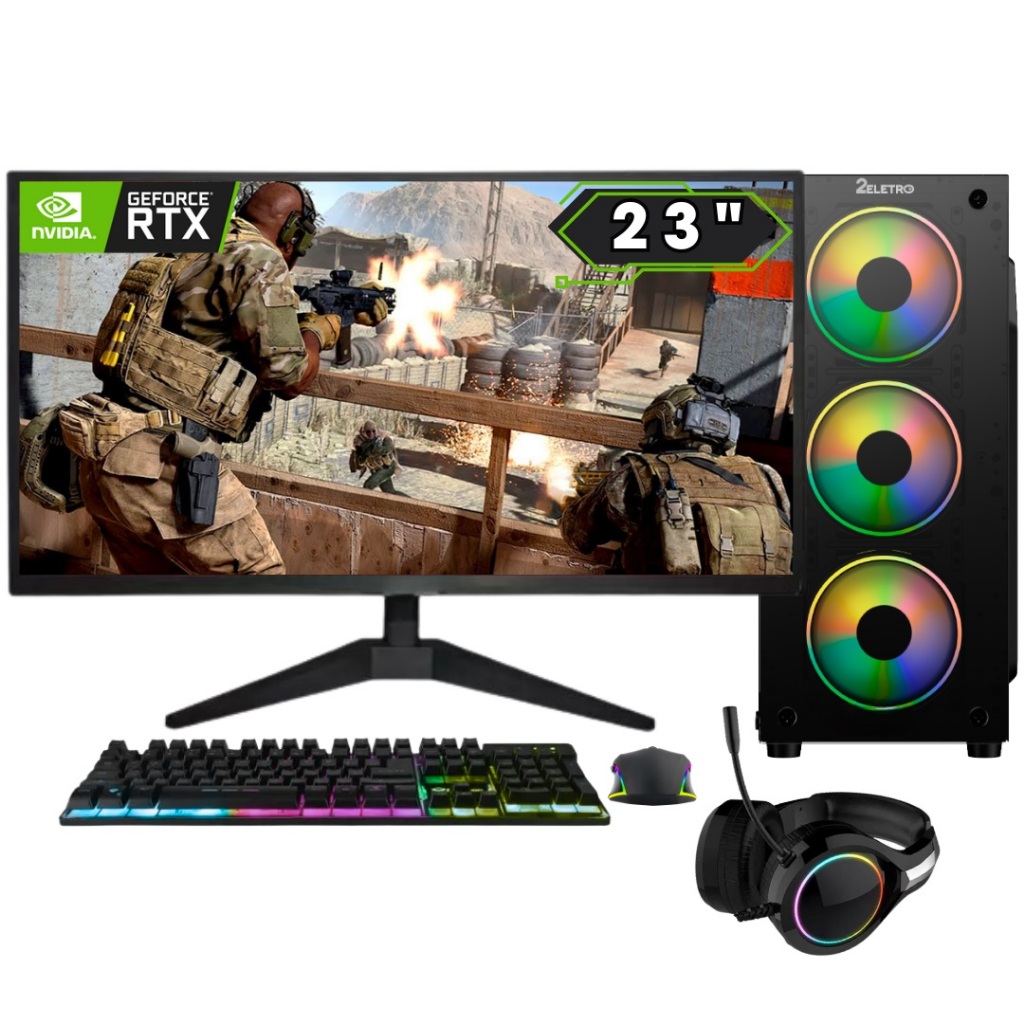 PC Gamer Completo 2Eletro FPS Intel Core i5 6500, 16GB DDR4, RTX3050 8GB, 1TB, 6