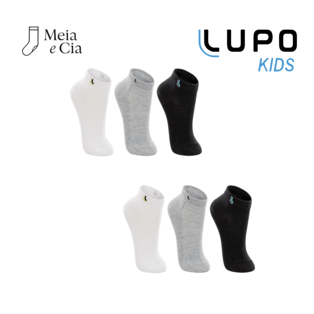 Kit 6 Pares Meias Lupo Infantil Algodão Kids Original Escolar