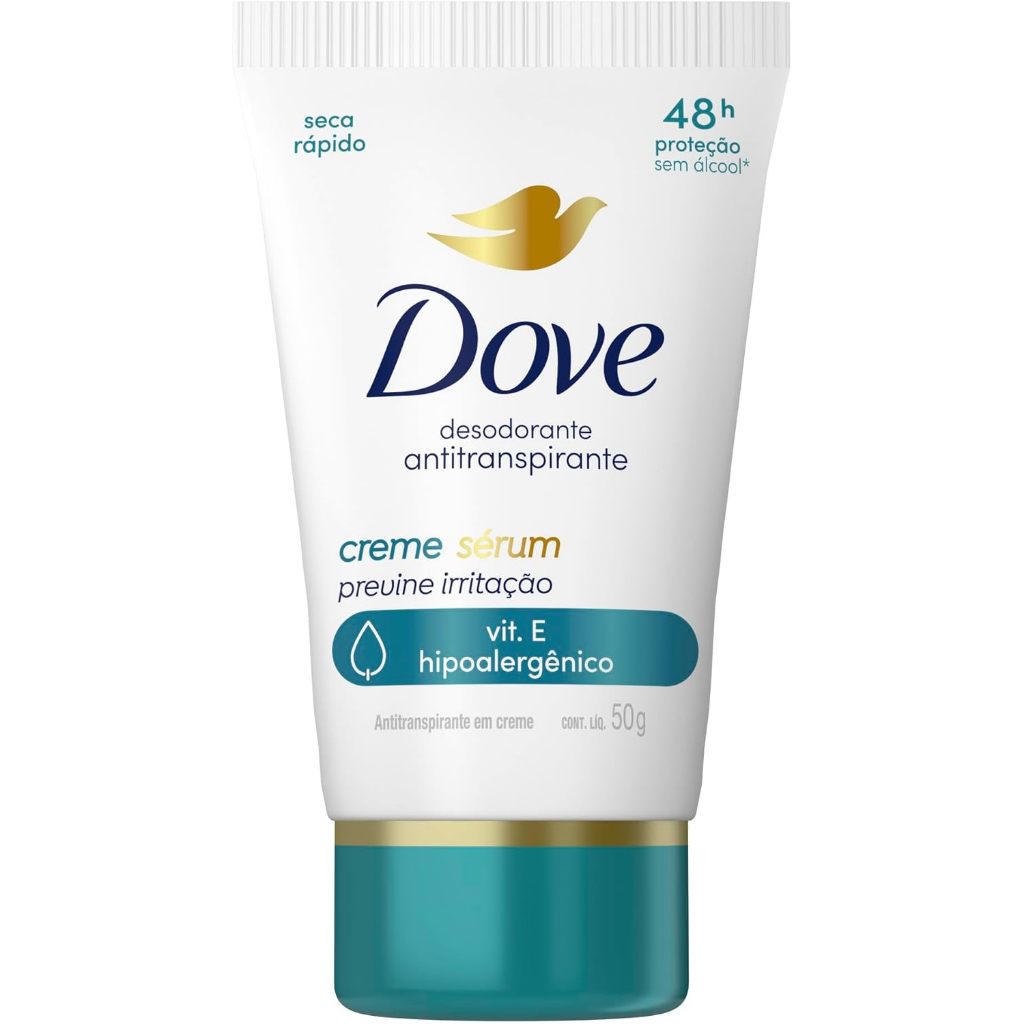 Desodorante Antitranspirante Dove Em Creme Previne Irritação 48h Com 50g em Oferta na Shopee